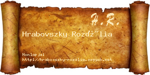 Hrabovszky Rozália névjegykártya