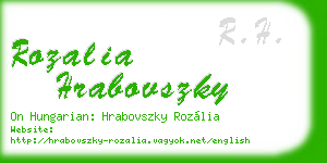 rozalia hrabovszky business card